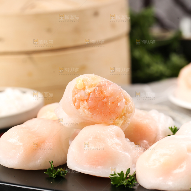 深底上的虾饺