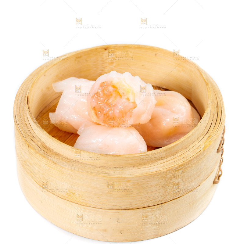 白底上的虾饺