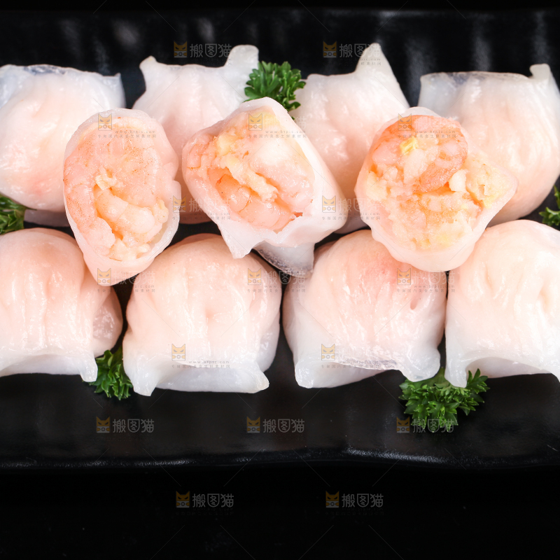 深底上的虾饺