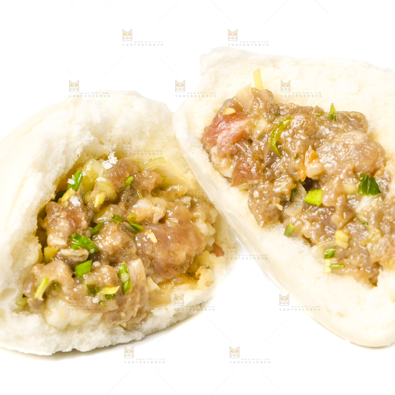 白底上的滑肉包