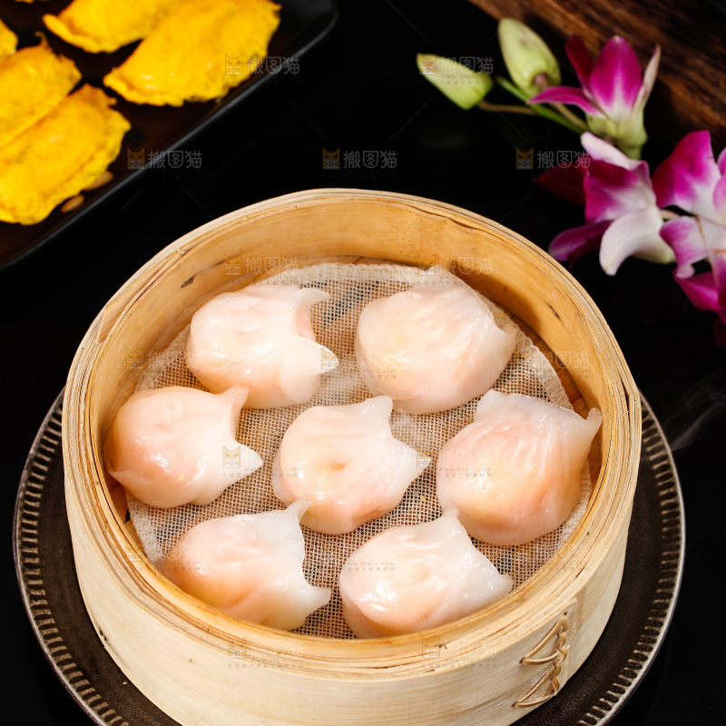深底上的虾饺