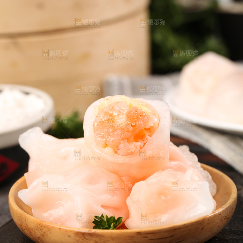 深底上的虾饺
