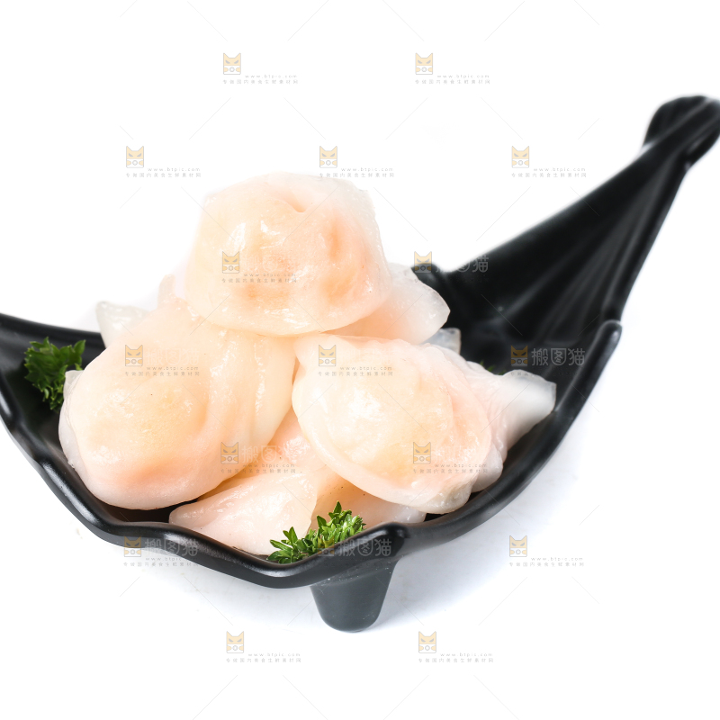 白底上的虾饺