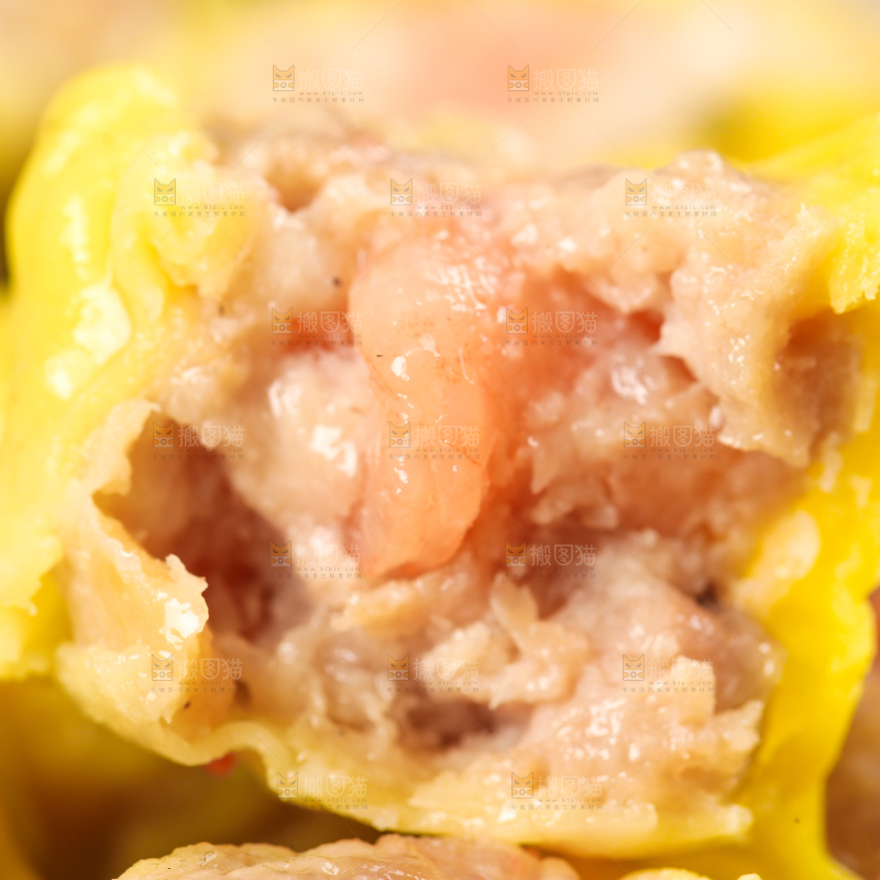 深底上的虾肉烧卖