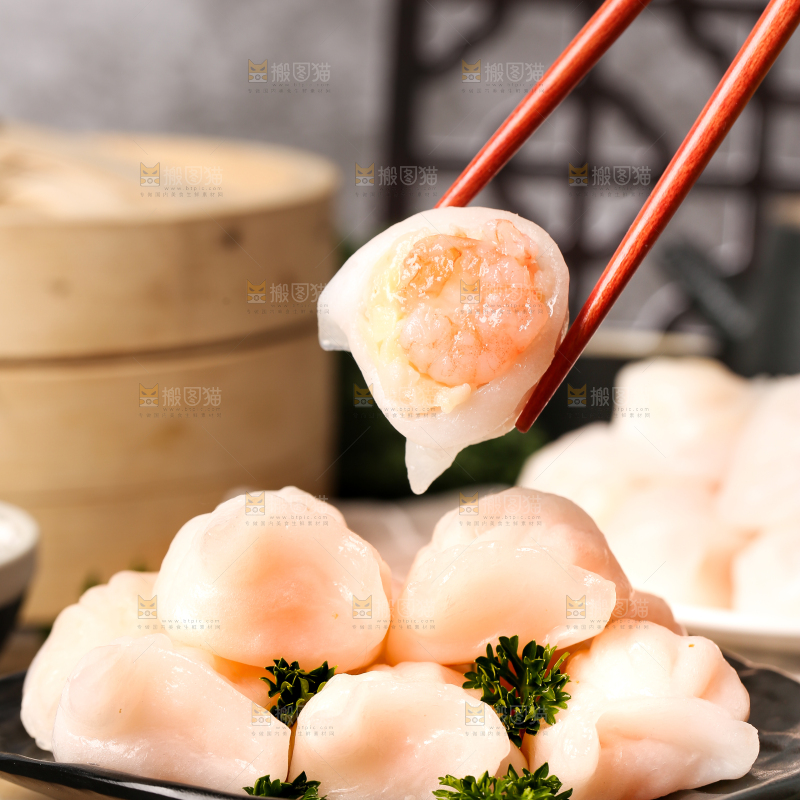 深底上的虾饺