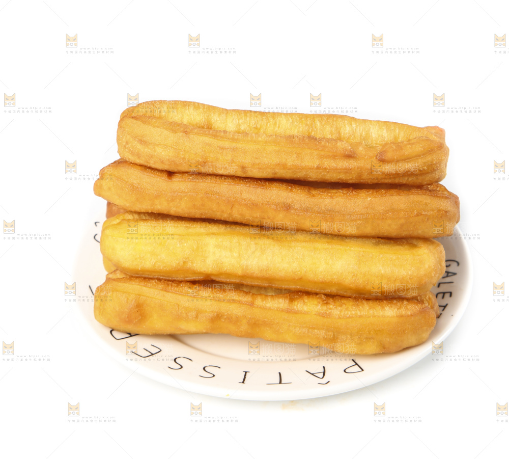 白底上的香酥油条
