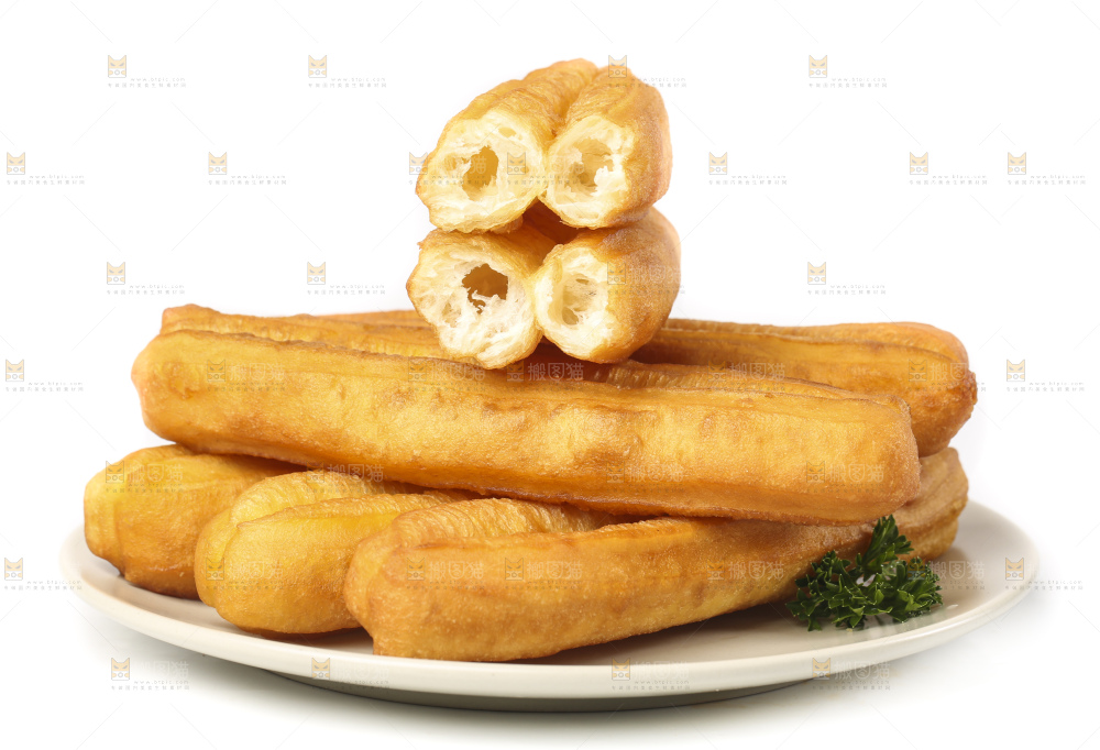 白底上的香酥油条