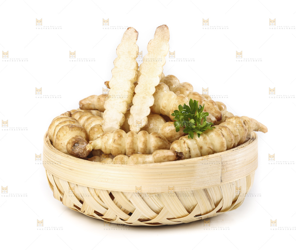白底上的宝塔菜