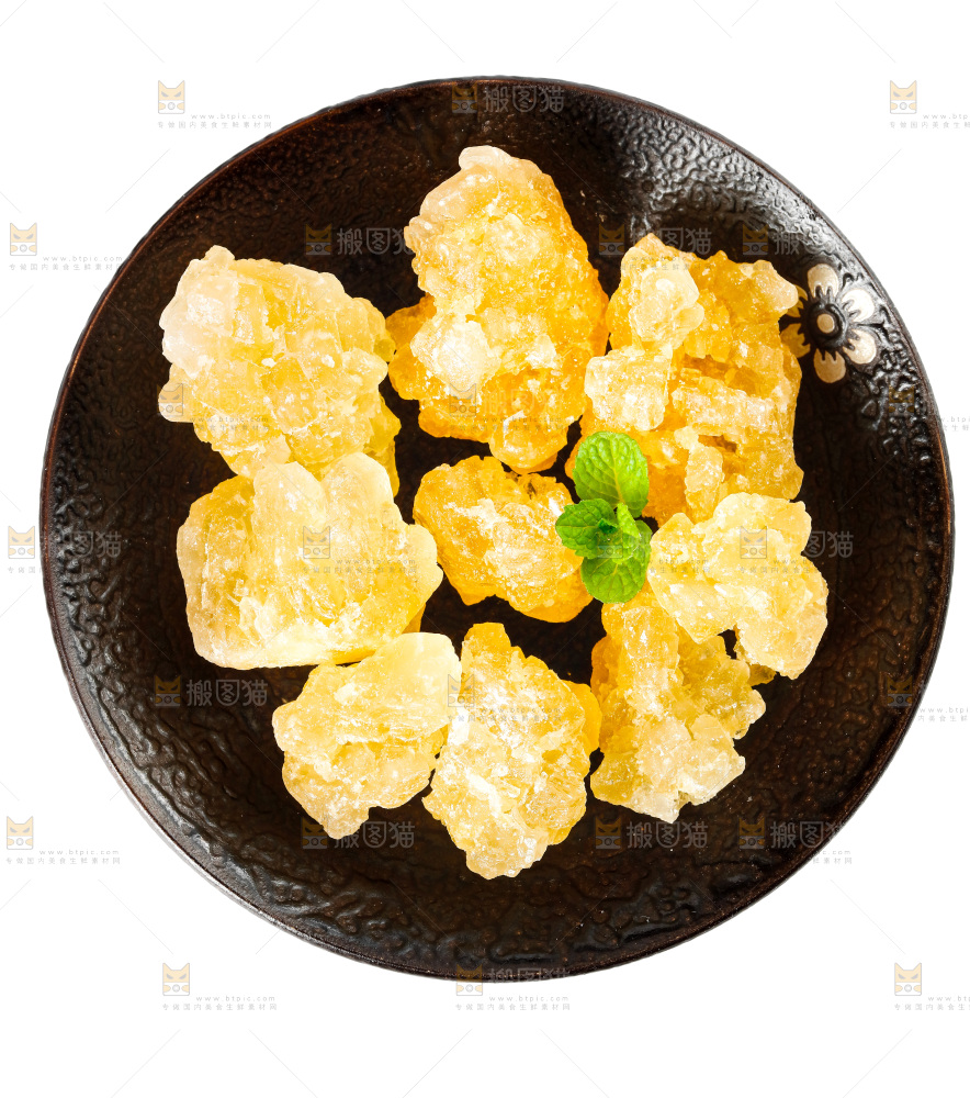 白底上的黄冰糖