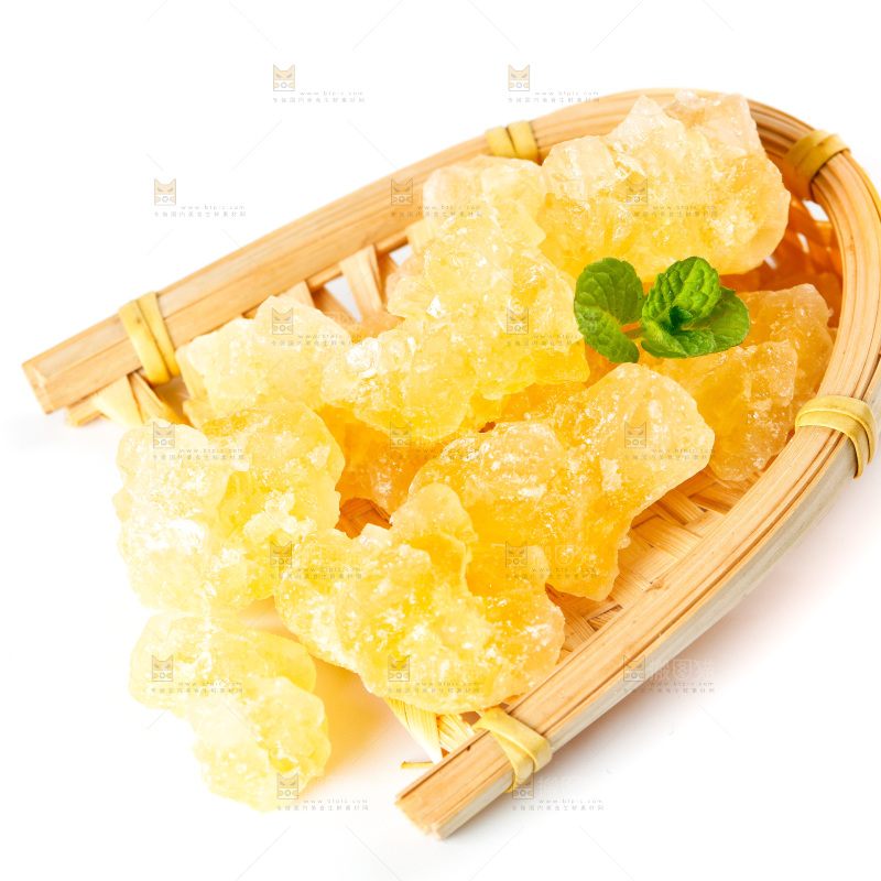 白底上的黄冰糖