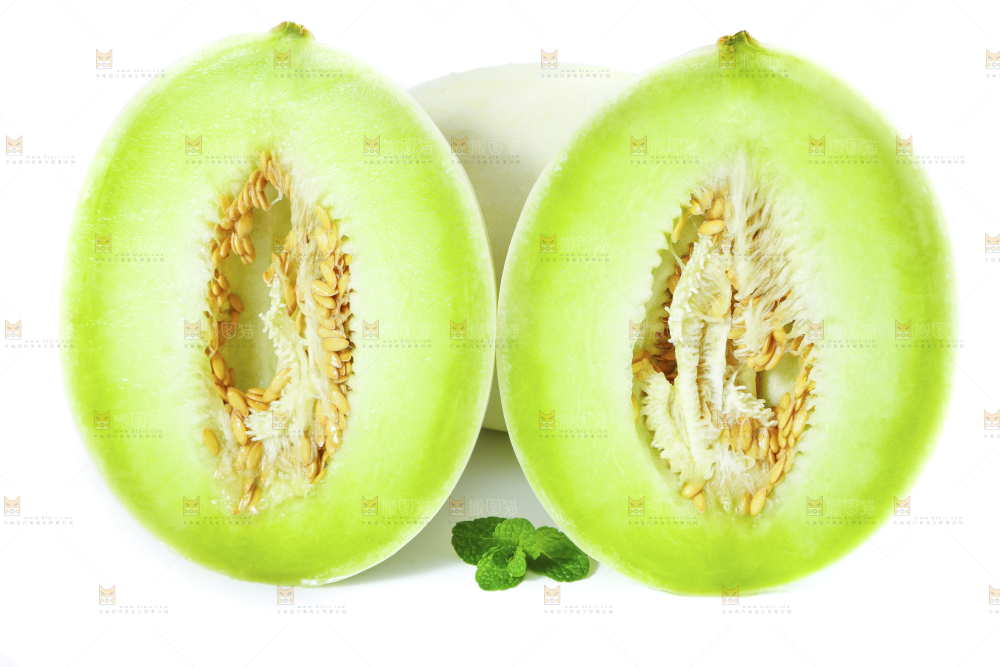 白底上的玉菇甜瓜