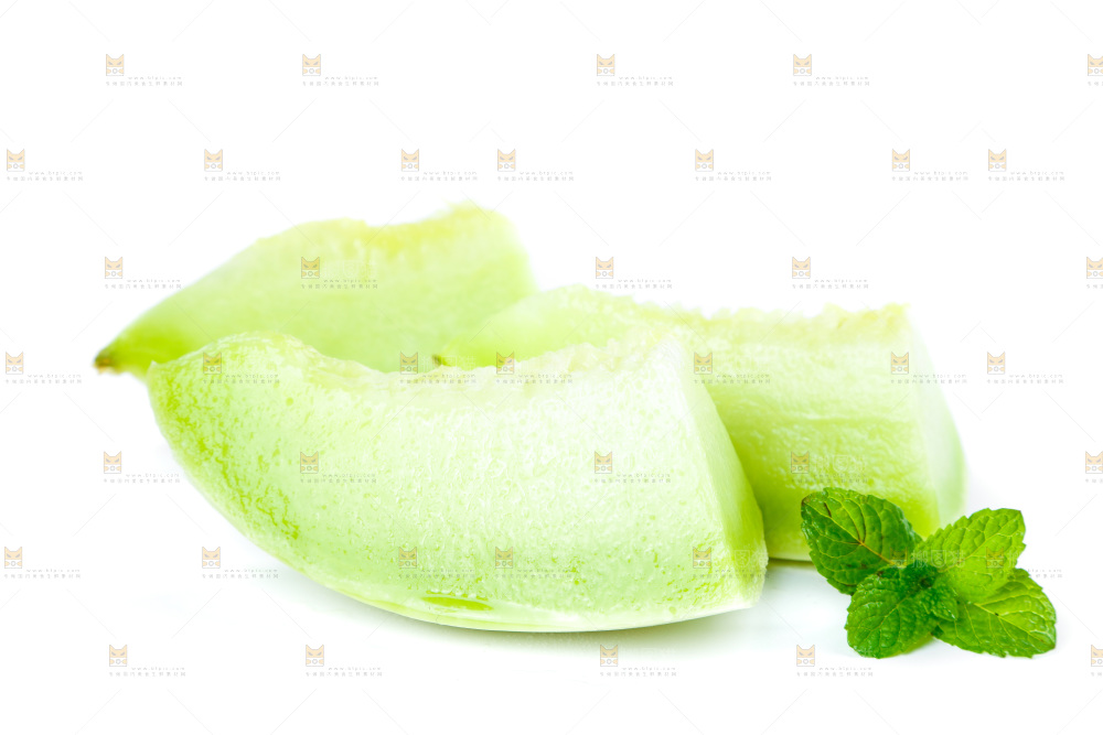 白底上的玉菇甜瓜