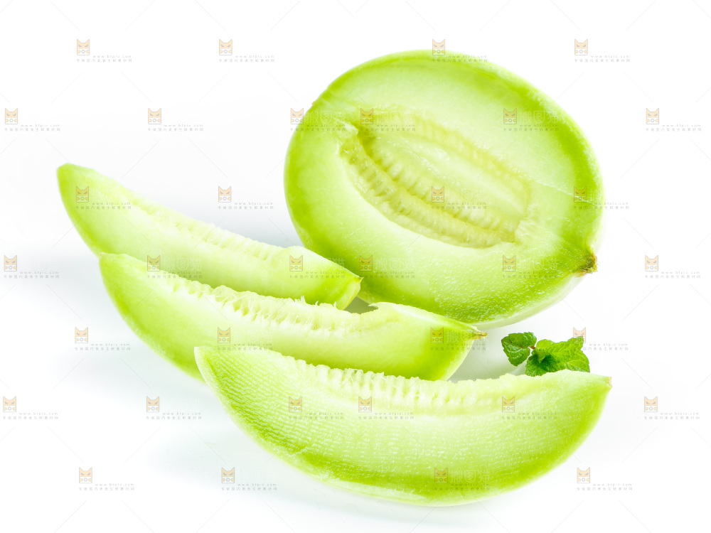 白底上的玉菇甜瓜