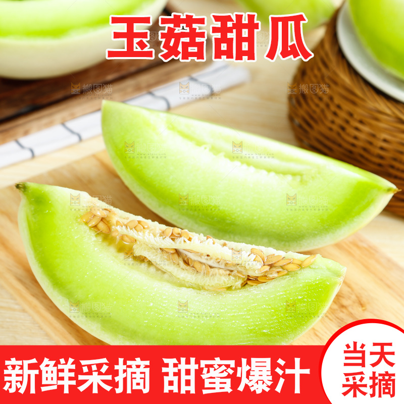 浅底上的玉菇甜瓜