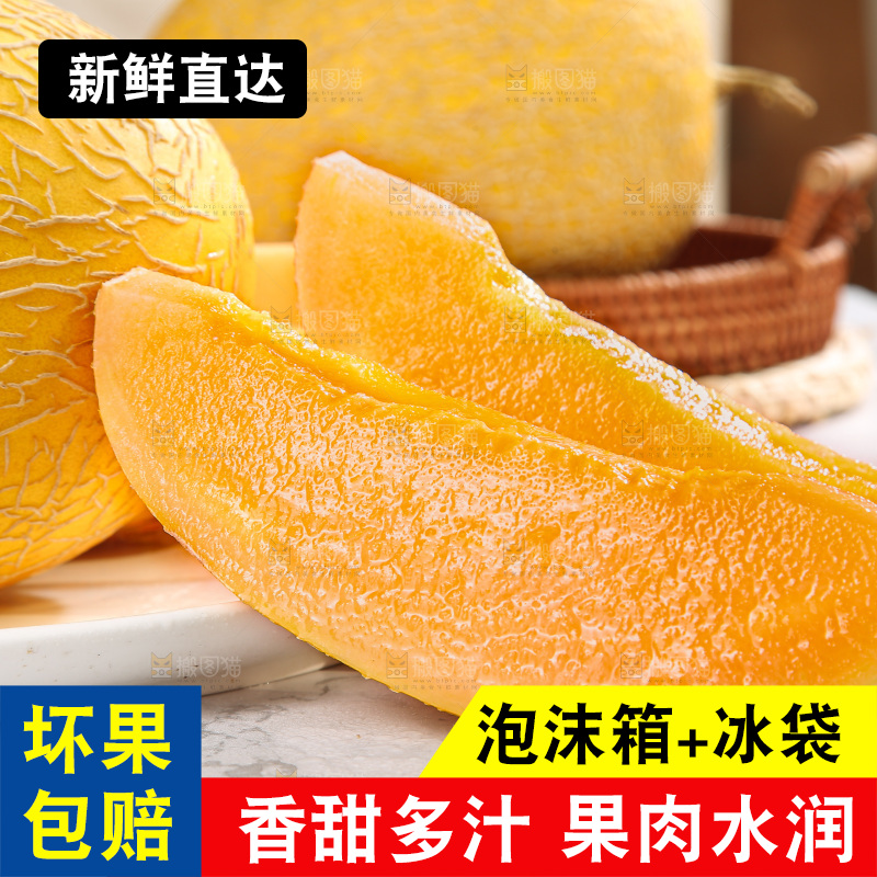 浅底上的黄皮哈密瓜