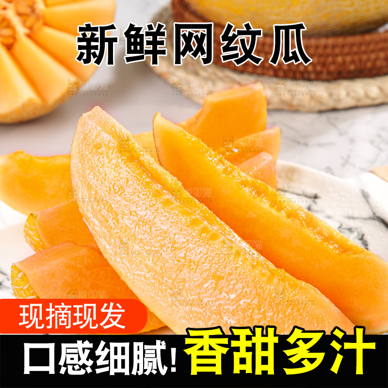 浅底上的黄皮哈密瓜