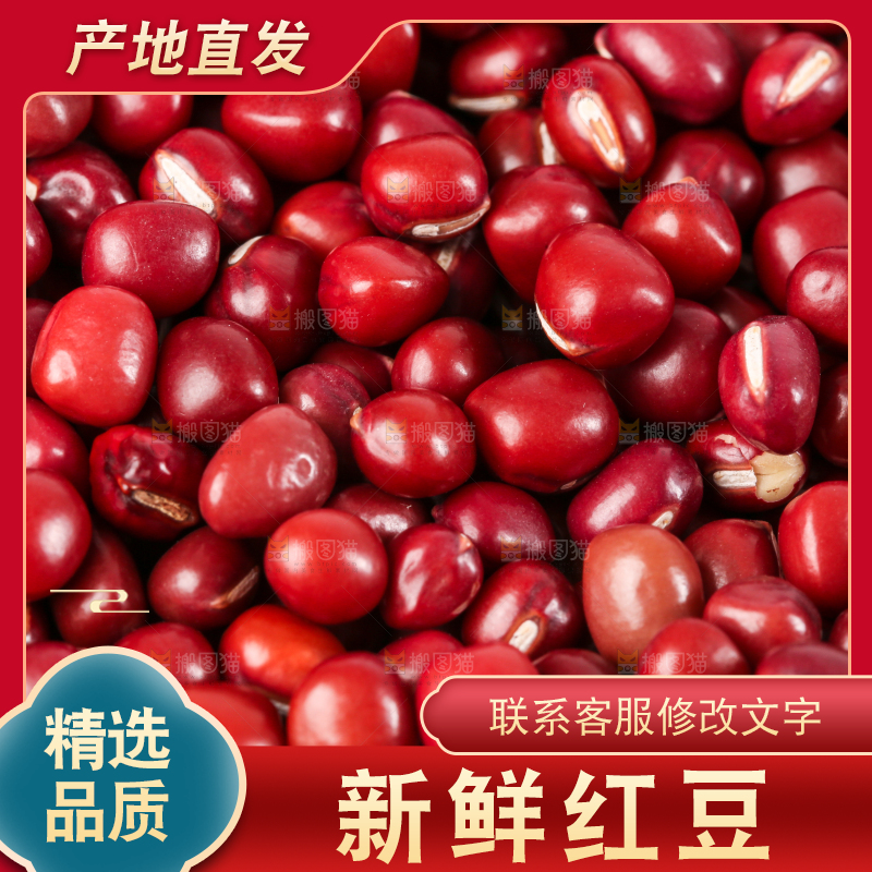 白底上的红豆