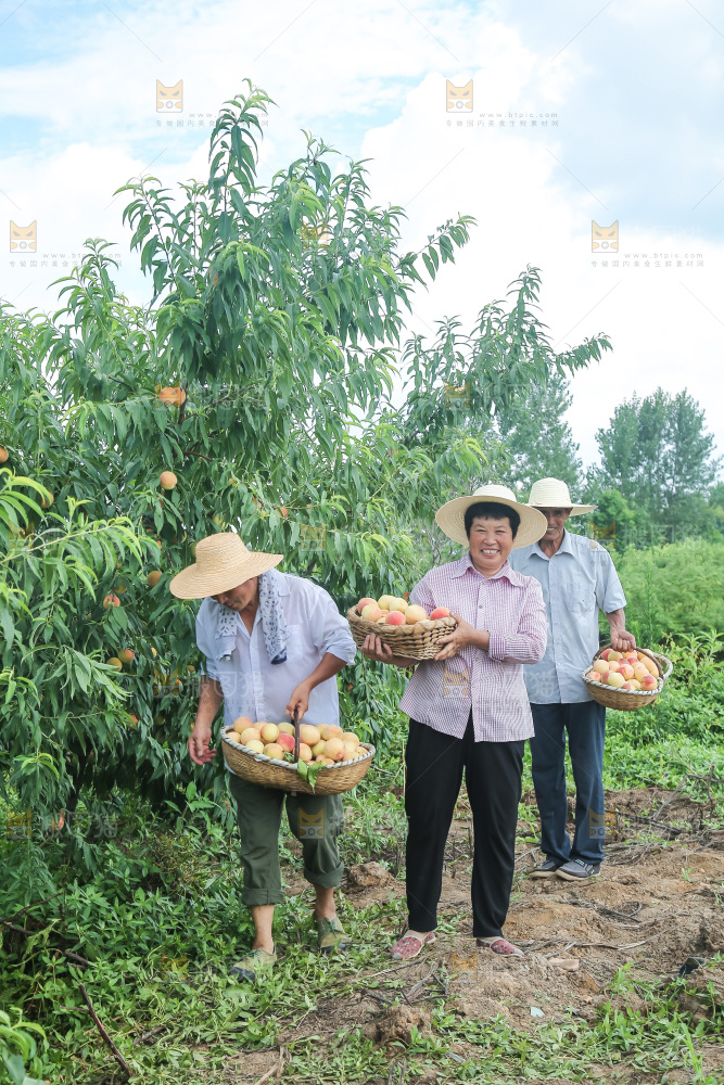 手里拿着现摘水蜜桃