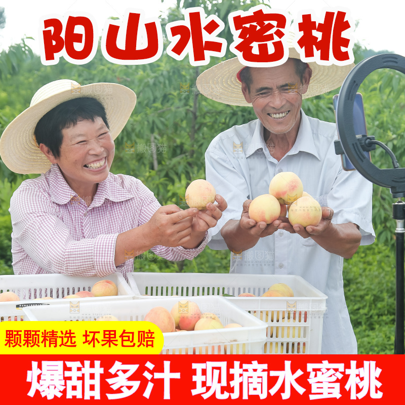 手里拿着现摘水蜜桃