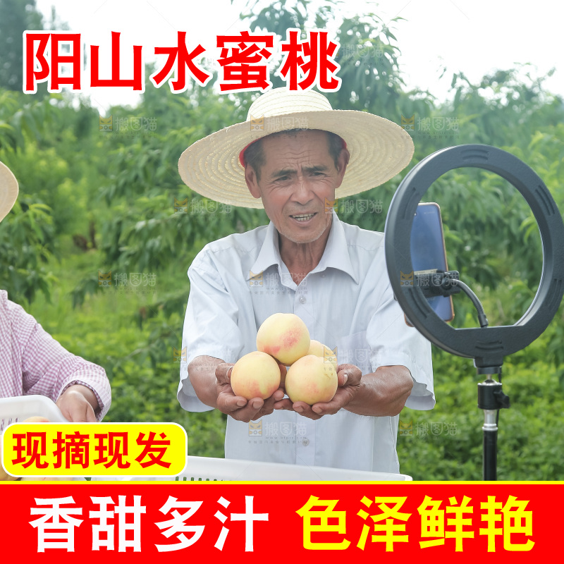 手里拿着现摘水蜜桃