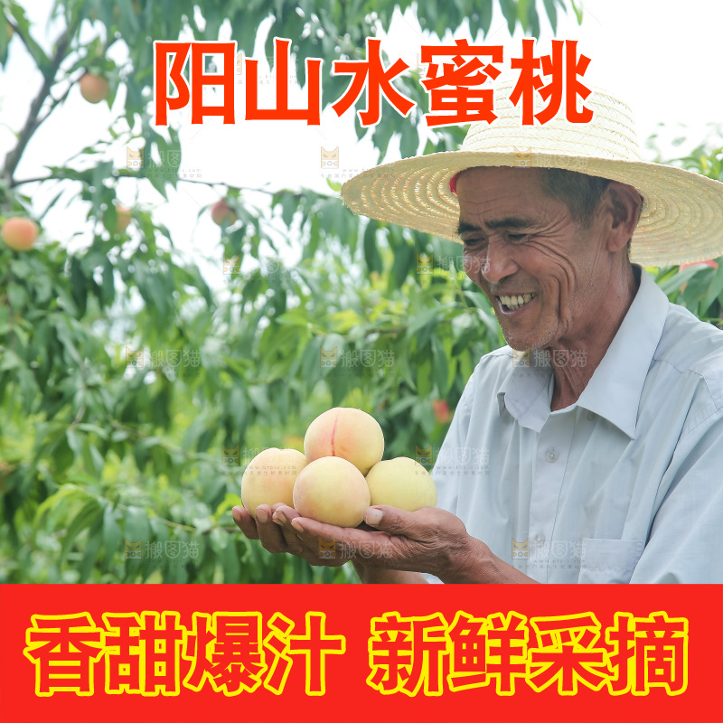 手里拿着现摘水蜜桃