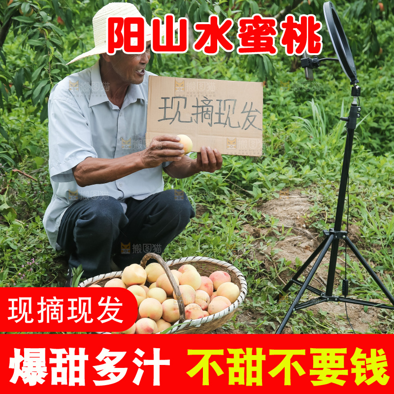 手里拿着现摘水蜜桃