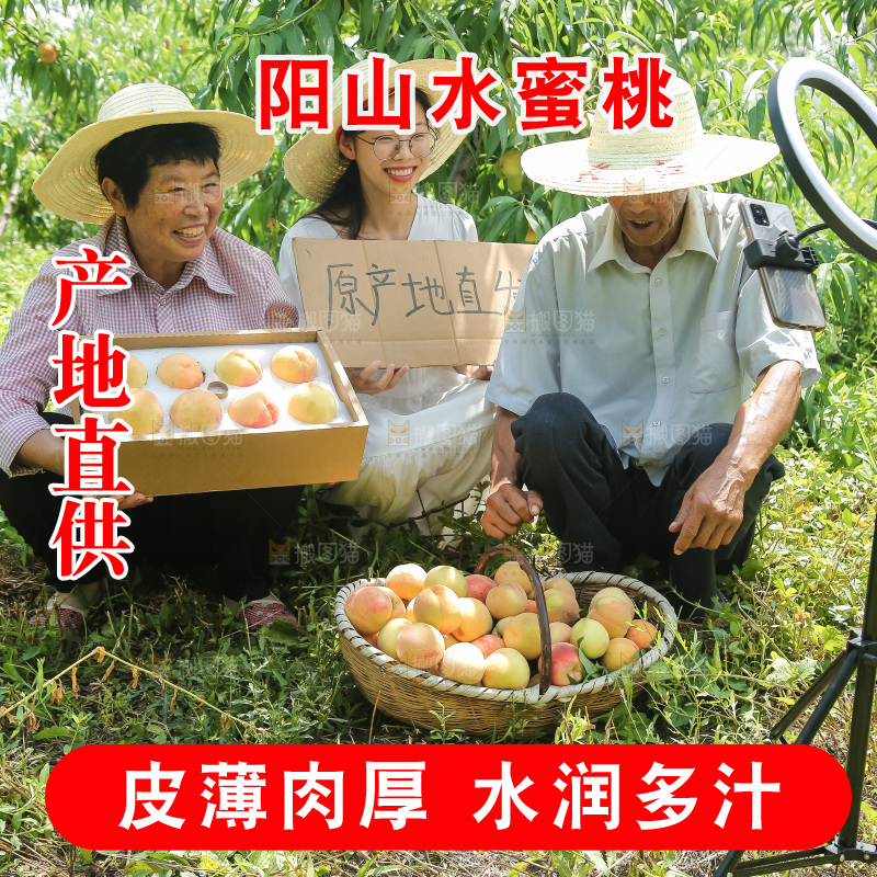 手里拿着现摘水蜜桃
