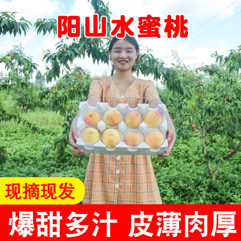 手里拿着现摘水蜜桃