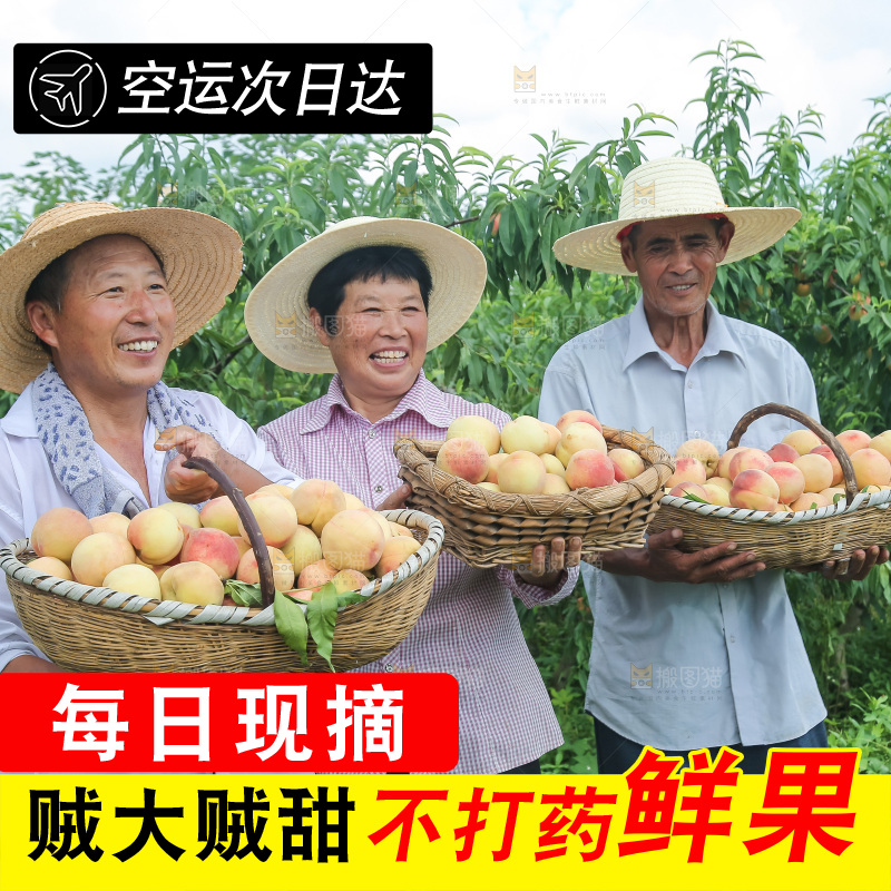 手里拿着现摘水蜜桃