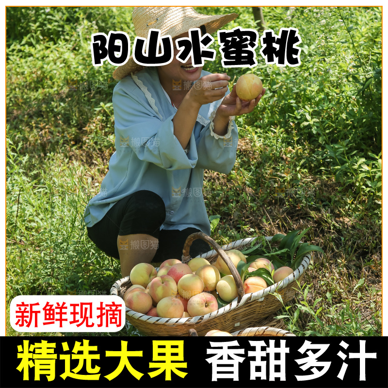 手里拿着现摘水蜜桃