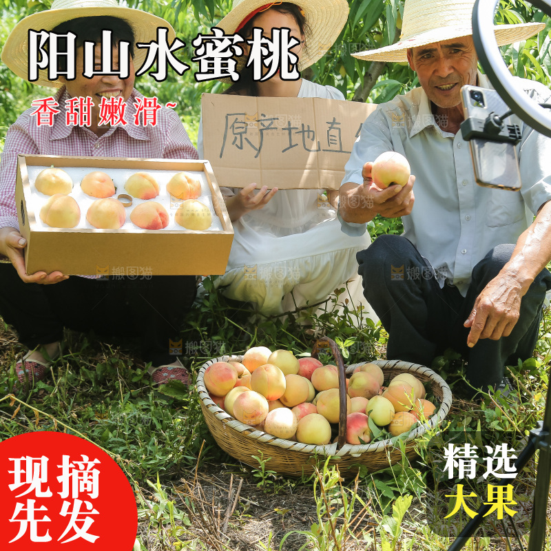 手里拿着现摘水蜜桃