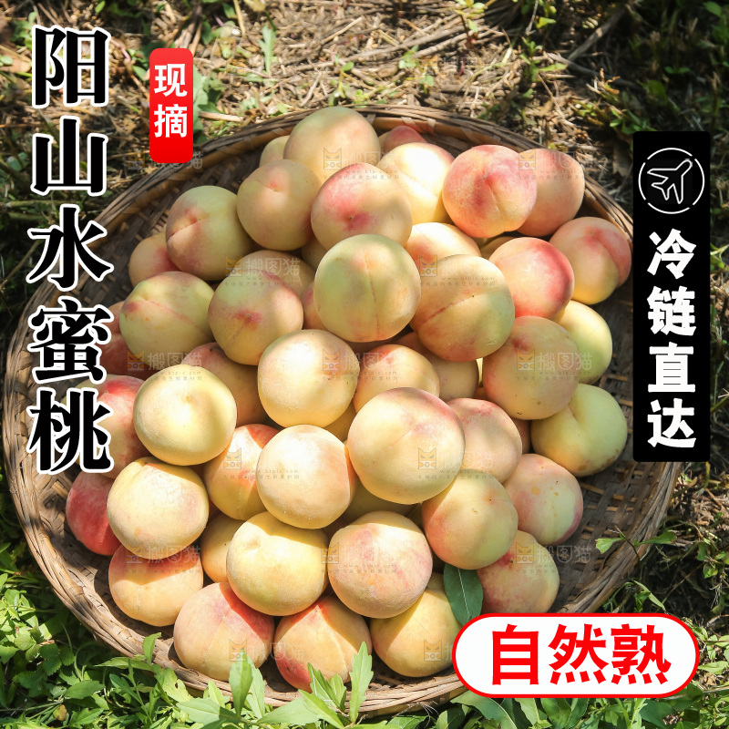 手里拿着现摘水蜜桃