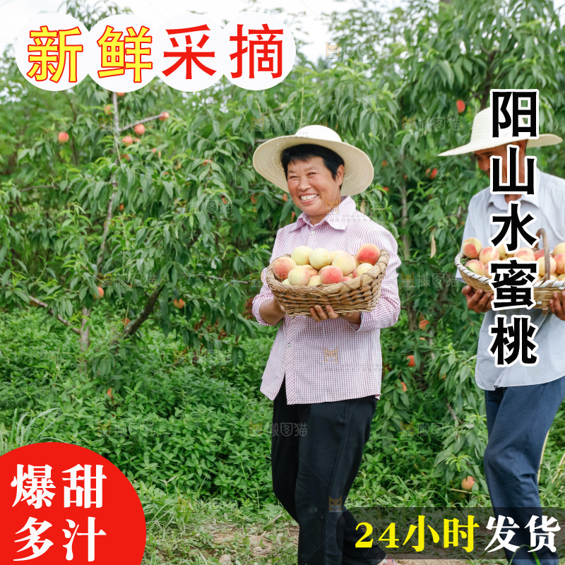 手里拿着现摘水蜜桃