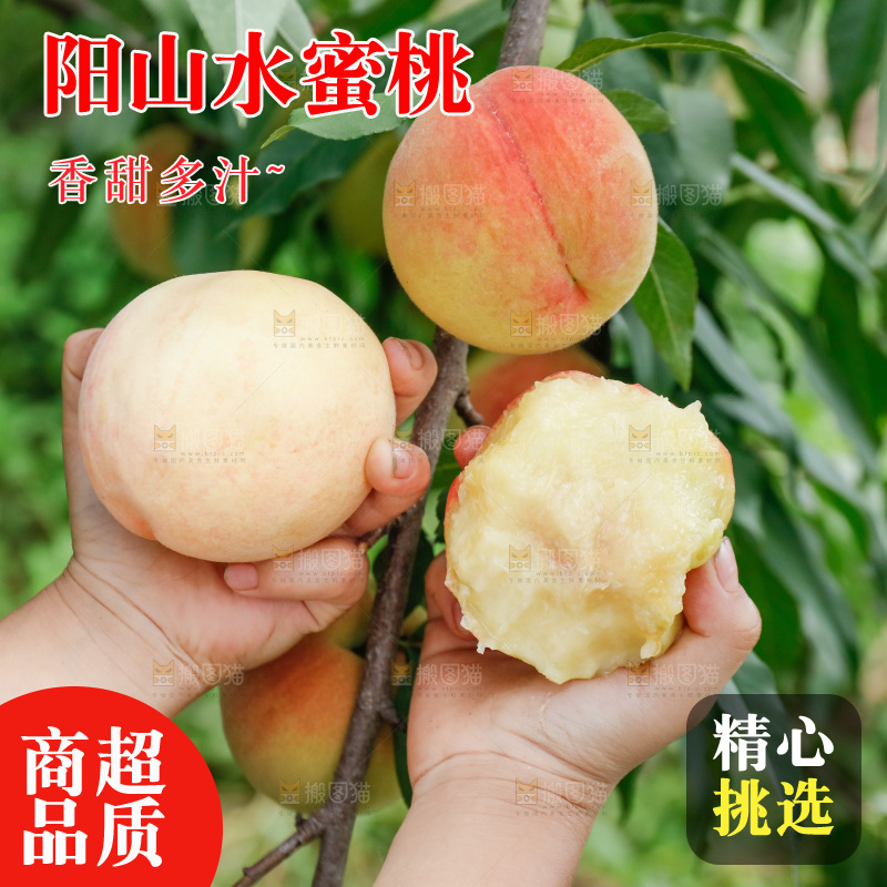手里拿着现摘水蜜桃