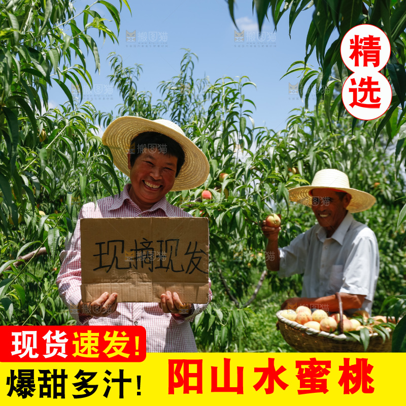 手里拿着现摘水蜜桃