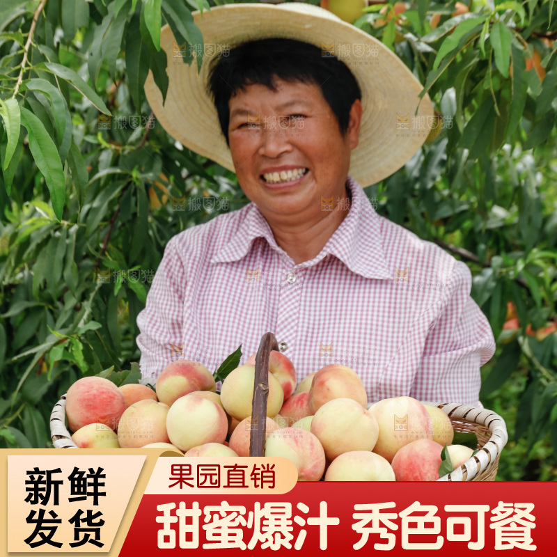 手里拿着现摘水蜜桃
