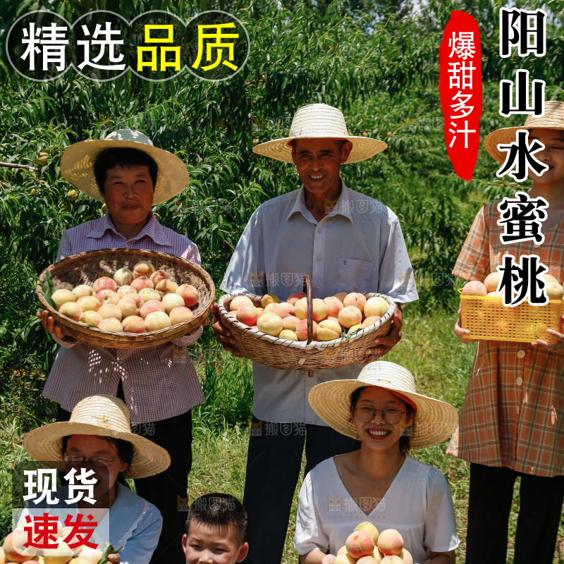 手里拿着现摘水蜜桃