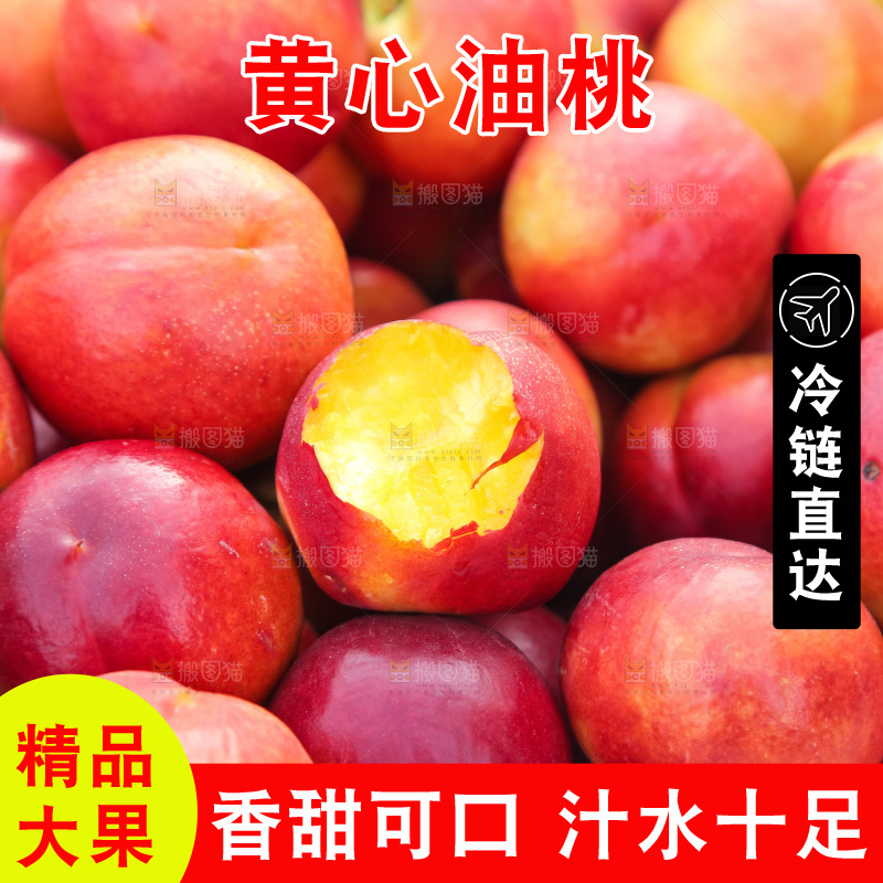 现摘的新鲜黄心油桃