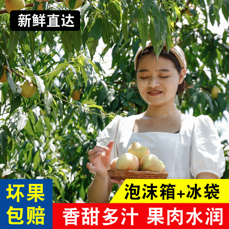 手里拿着现摘水蜜桃