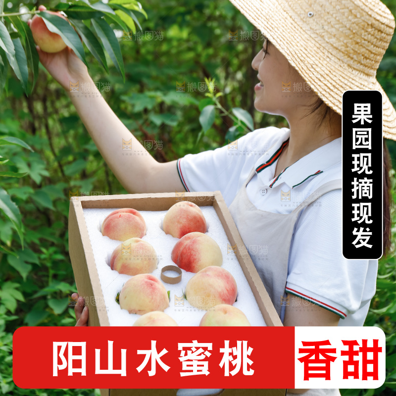 手里拿着现摘水蜜桃