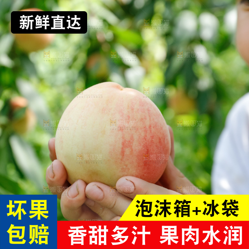 手里拿着现摘水蜜桃