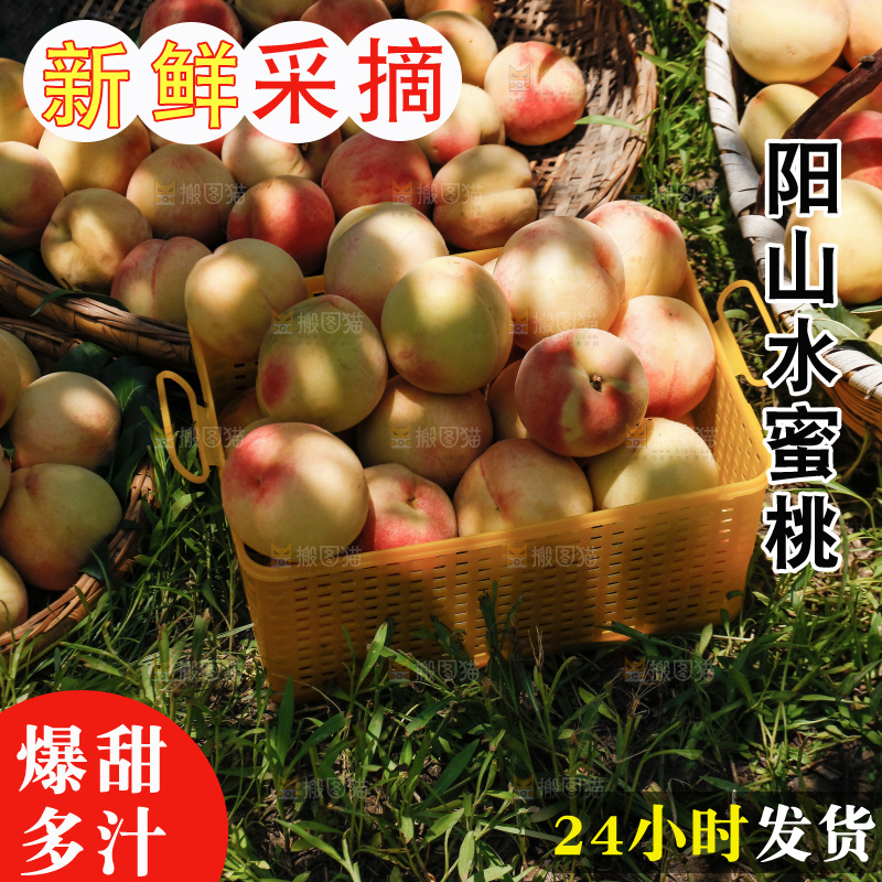手里拿着现摘水蜜桃
