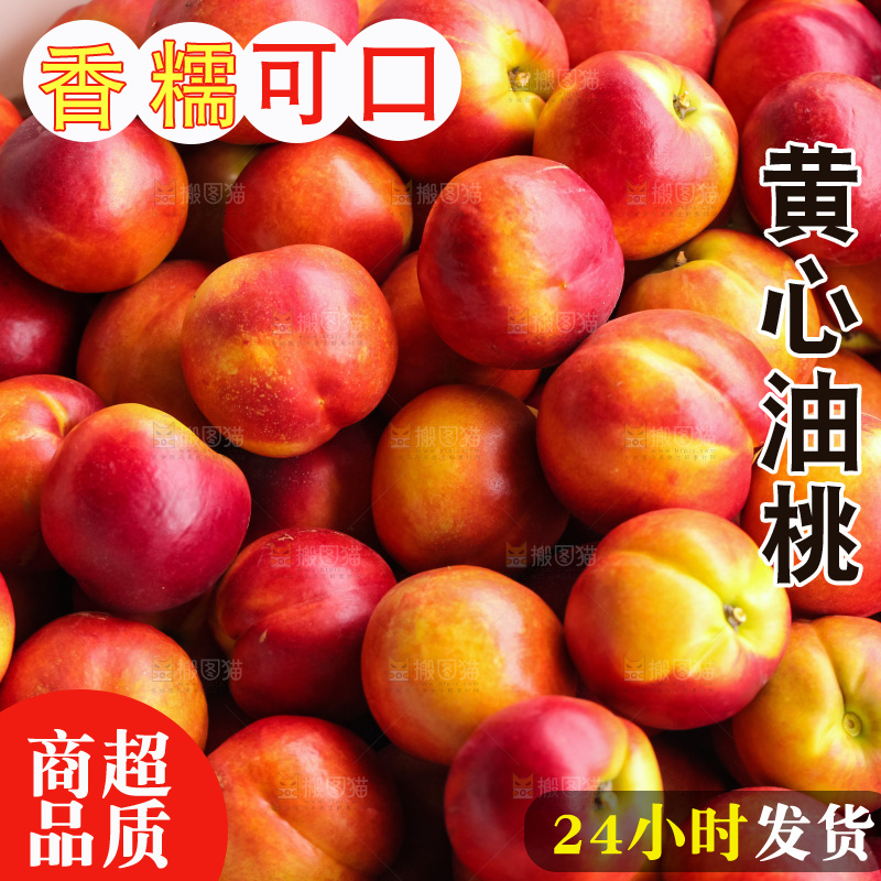现摘的新鲜黄心油桃