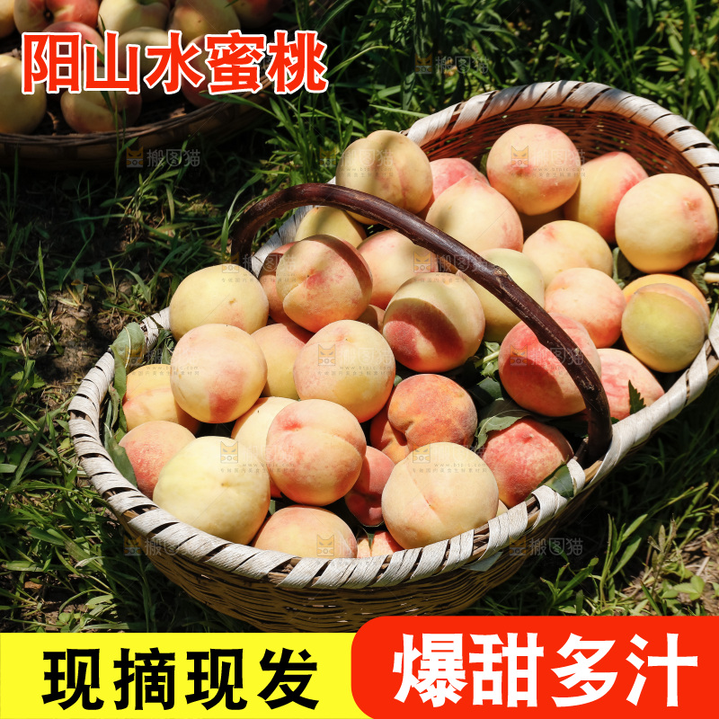 手里拿着现摘水蜜桃
