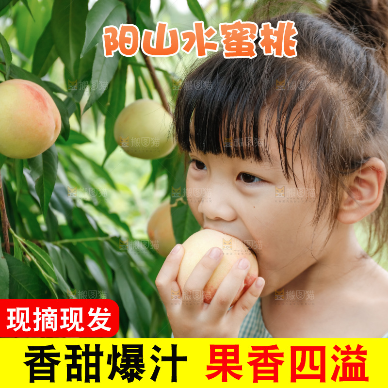 手里拿着现摘水蜜桃
