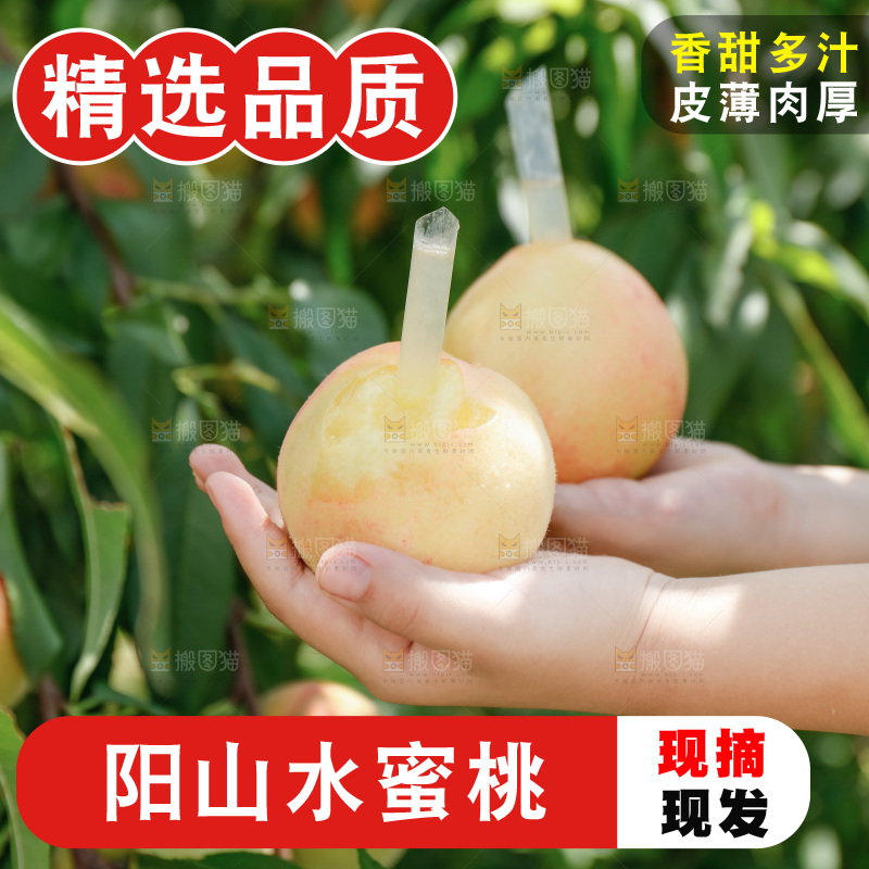 手里拿着现摘水蜜桃