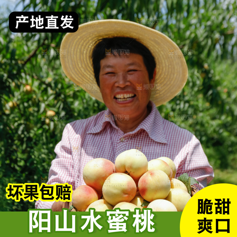 手里拿着现摘水蜜桃