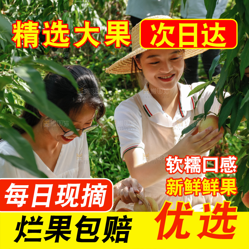 手里拿着现摘水蜜桃