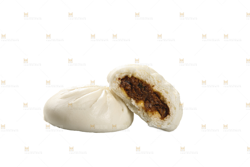 白底上的酱肉包子