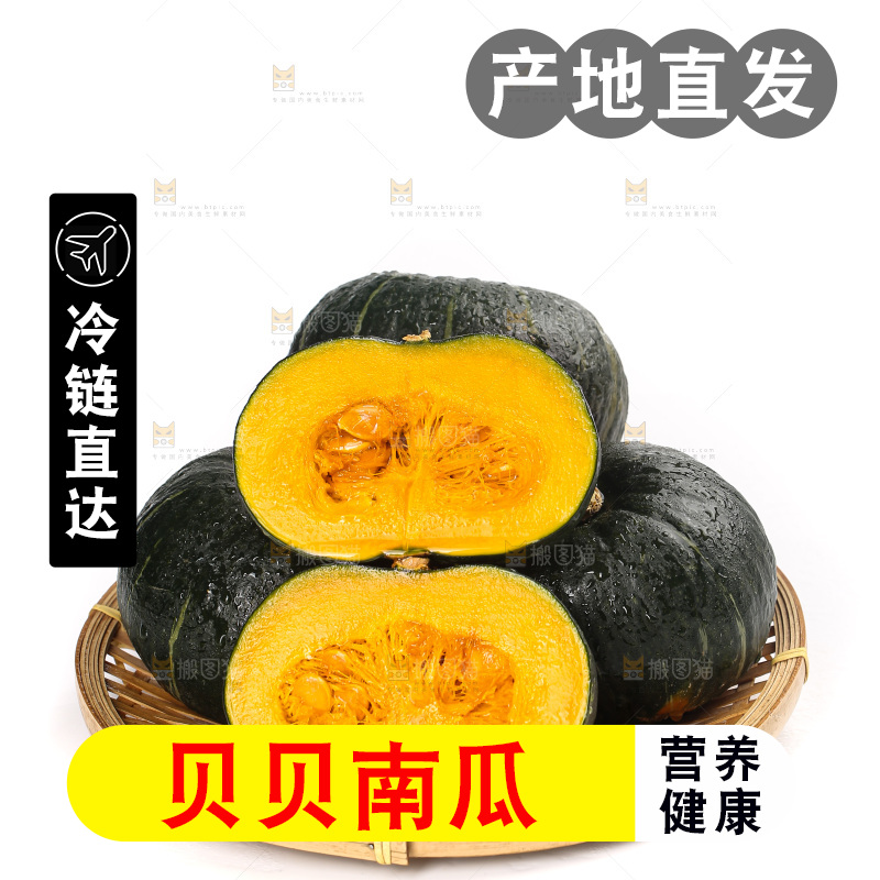 白底上放着的贝贝南瓜